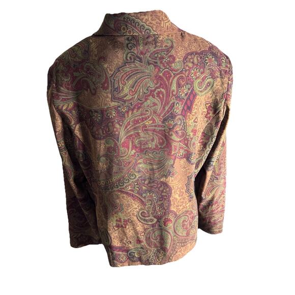 Vintage Y2K Paisley Two Piece Set Button Front Jacket And Midi Skirt Size Large - Picture 7 of 15